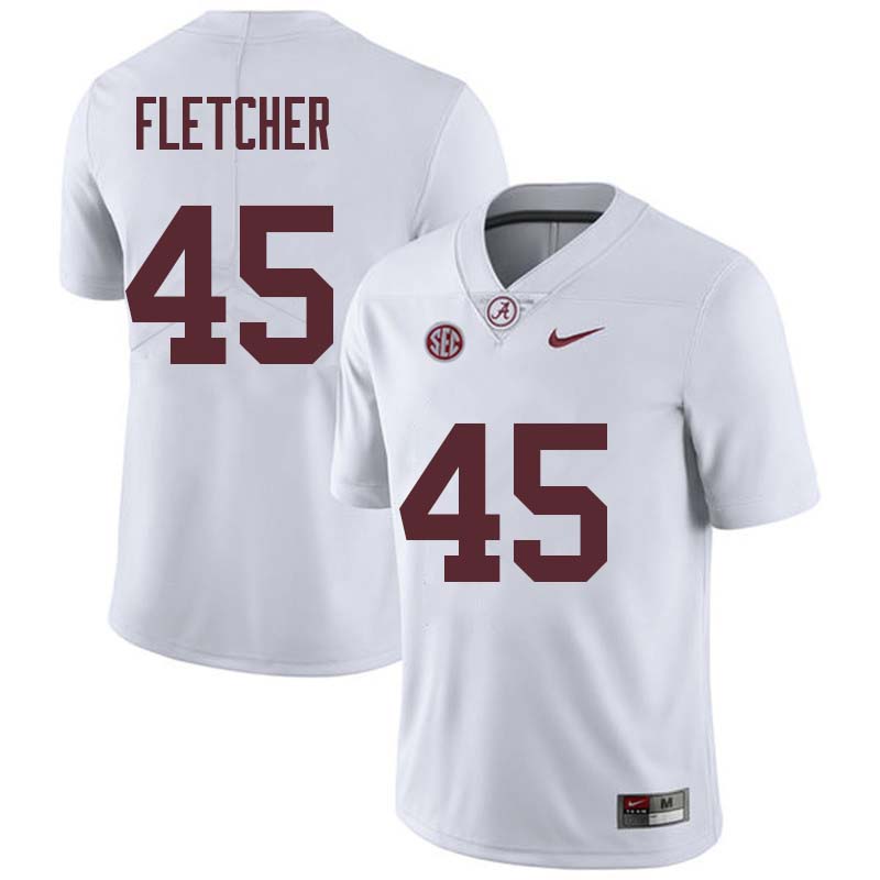 Alabama Crimson Tide Men's Thomas Fletcher #45 White NCAA Nike Authentic Stitched College Football Jersey OU16I76NO